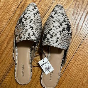 Express Snakeskin Mules